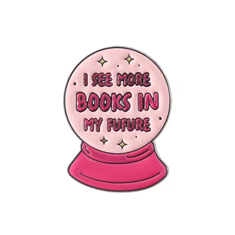 SOLD Pink Book Lover Enamel Pin Set - 3 Pins - Picture 2 of 4